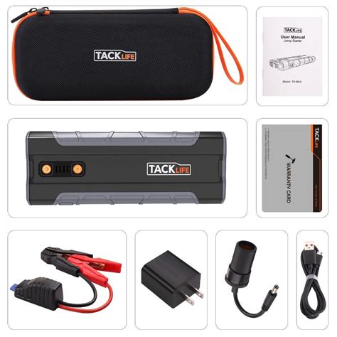 Tacklife T8 Max Jump Starter 1000a Peak 20000mah 12v Car Battery Booster Portable Power