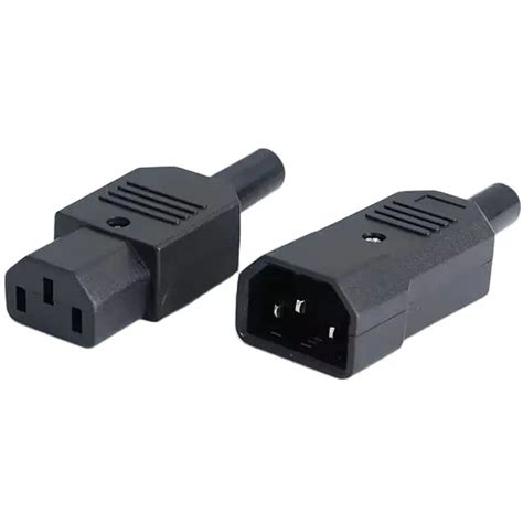 10pcs New Wholesale Price 10a 250v Black Iec C14 Male Wiring Plug C13 Female Pdu Ups