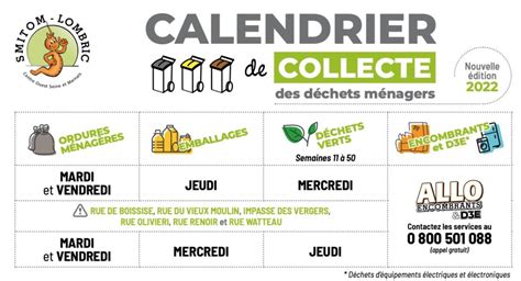 Nouveau calendrier de collecte des déchets Hameau de Villers