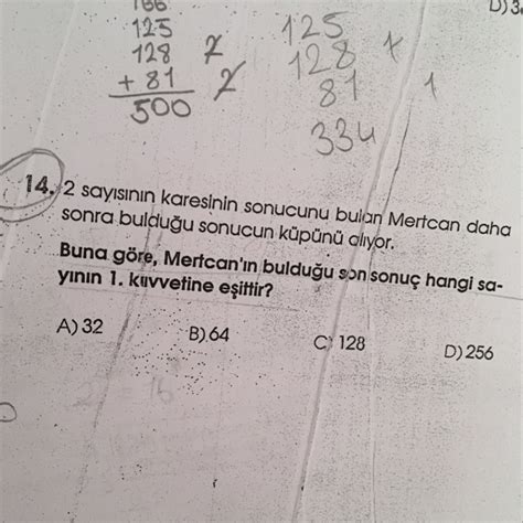 2 sayısının karesinin sonucunu bulan mertca…
