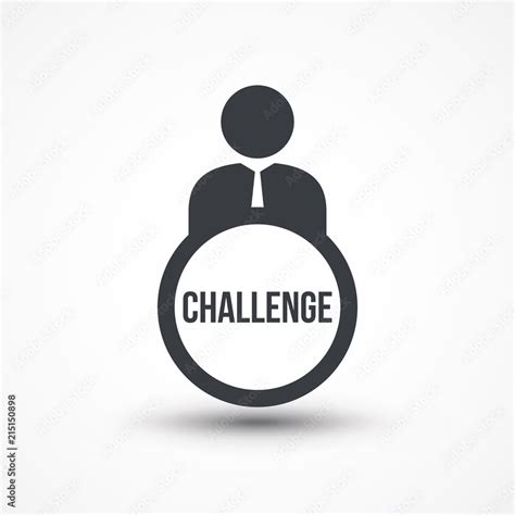 Business Person With Text Challenge Flat Icon Stock Vector Adobe Stock