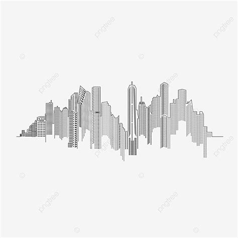 City Lines PNG Picture, Line City, Line, City Building, Material PNG Image For Free Download