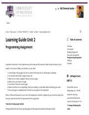 Learning Guide Unit 2 Programming Assignment Pdf Md Shamim Sarder