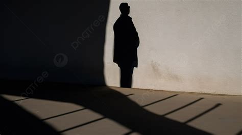 Shadow Of A Man Standing By A Wall Background Picture Of A Shadow