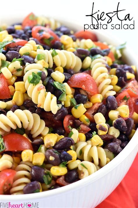 Fiesta Pasta Salad Loaded With Corn Black Beans Tomatoes Jalapeño