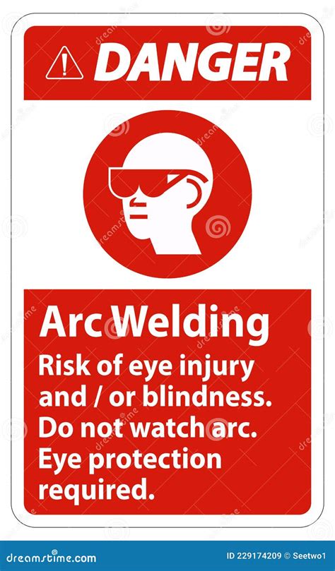 Danger Welding Arc Wear Proper Eye Protection Symbol Sign Vector