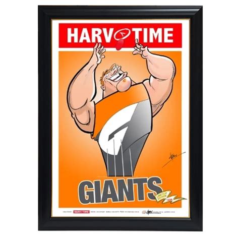Gws Giants Mascot Harv Time Print Framed 4213 Ht Framing And Memorabilia