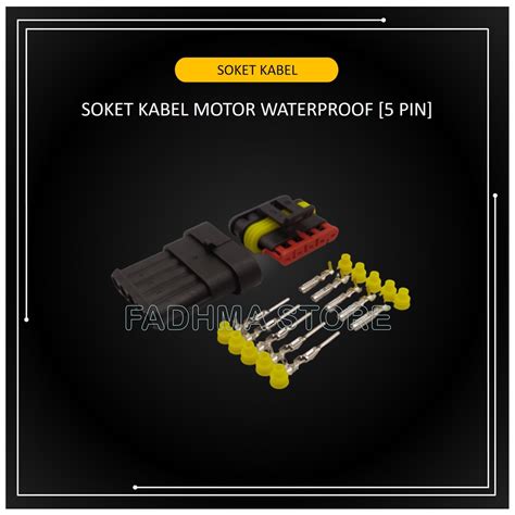 Soket Konektor Kabel Motor 1 2 3 4 5 6 Pin Waterproof 1 Set Lengkap