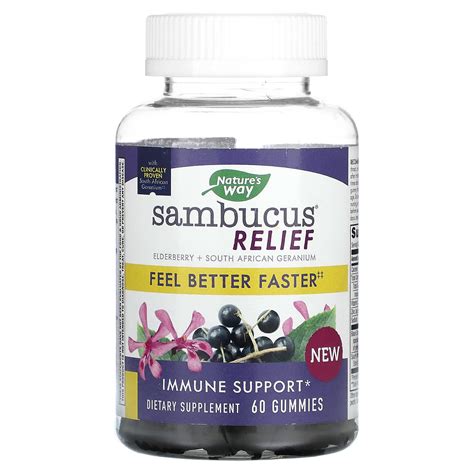 Nature S Way Sambucus Relief Immune Support 60 Gummies