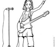 Coloriage Guitariste gratuit à imprimer