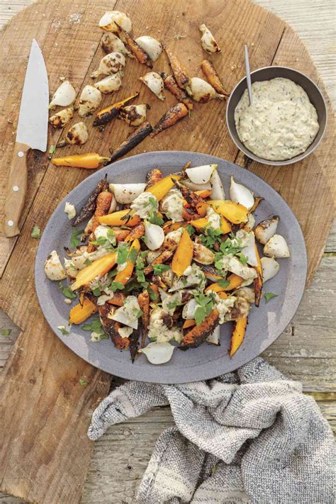 Grilled Root Vegetables With Charred Scallion Aioli Southern Living