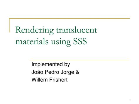 Ppt Rendering Translucent Materials Using Sss Powerpoint Presentation