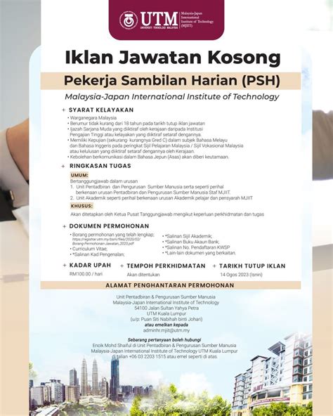 Iklan Jawatan Malaysia Japan International Institute Of Technology