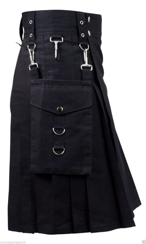 Premium Black Kilt For Every Men Fashion Utility Kilt Black Kilt