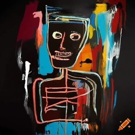 Basquiat Inspired Painting With Vibrant Body Movement On Craiyon