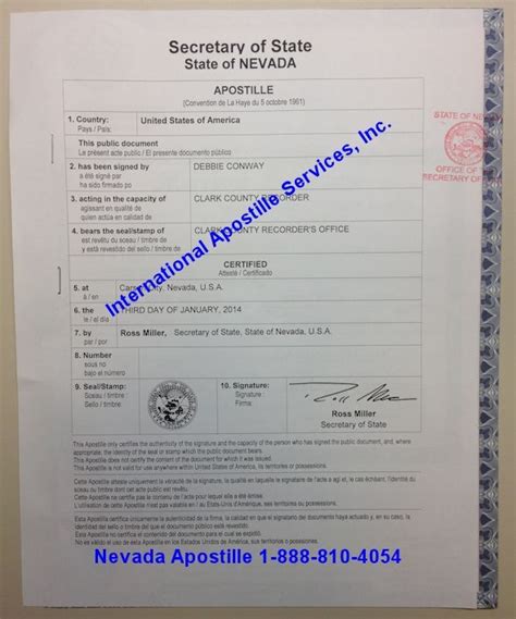 Example Of A Nevada Apostille Visit Our Site For More Information