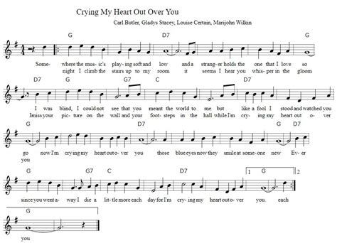 Crying My Heart Out Over You easy sheet music for beginners - Irish ...