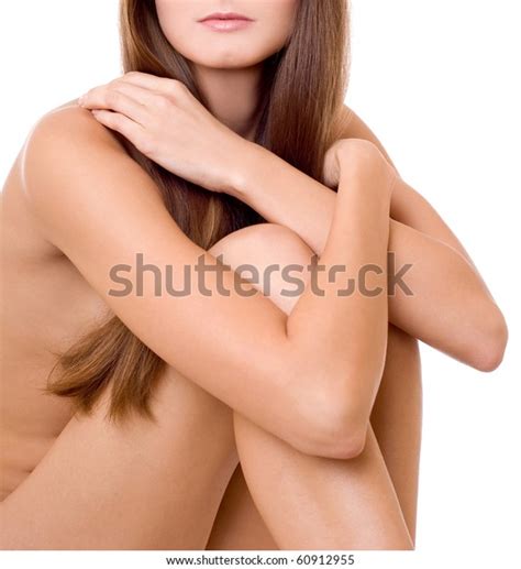 Naked Woman Sitting On White Background Stock Photo 60912955 Shutterstock