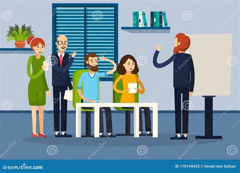 Business People Having Board Meetingvector Illustration Cartoon