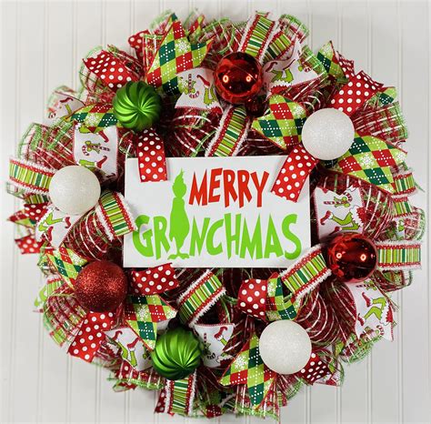 Grinch Wreath Grinch Christmas Wreath Grinch Decor Grinch Etsy