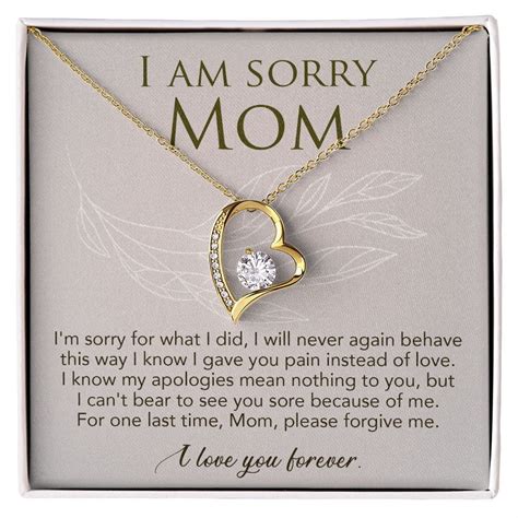 Apology Gift for Mom I'm Sorry Mom Apology Necklace for - Etsy