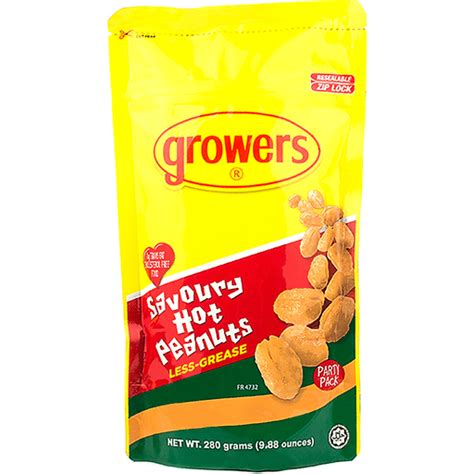 Growers Savoury Hot Peanuts 280g Chips Crackers Walter Mart