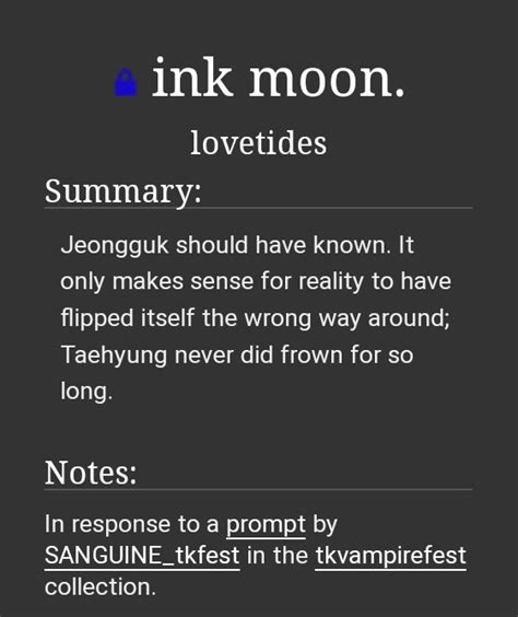 Vk Fic Recs On Twitter Vkook Fic Rec Ink Moon By Tides Friends