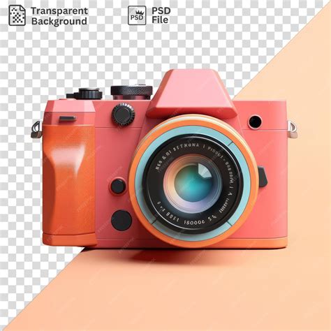 Premium Psd Nice View Of A Pink Camera With A Black Button And A Red