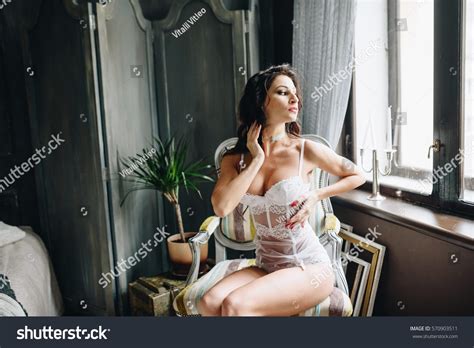 Beautiful Woman Lingerie Showing Long Legs Stock Photo Shutterstock