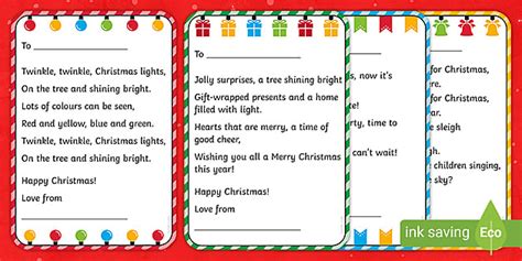 Christmas Poems for Cards – Primary Resources – KS1