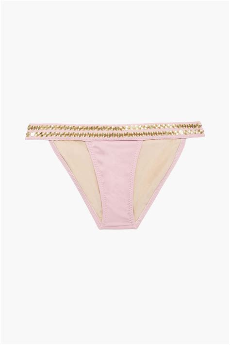 NORMA KAMALI 17 Banded Studded Low Rise Bikini Briefs THE OUTNET