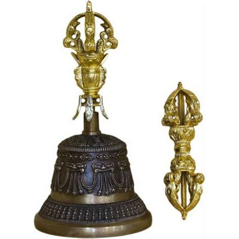 Embossed Metal Bell Brass Nepali Bell Brass Hand Bell For Religious