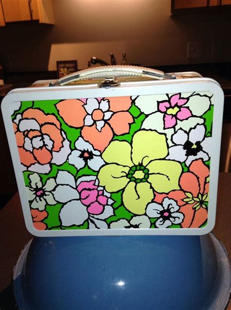 Vintage Metal Lunch Box Lb Lunchbox Ohio Art Mod Floral Dead Etsy