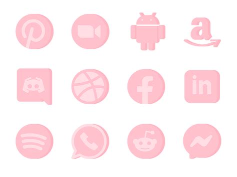 Pink App Icon Set - Free - Flat Icons