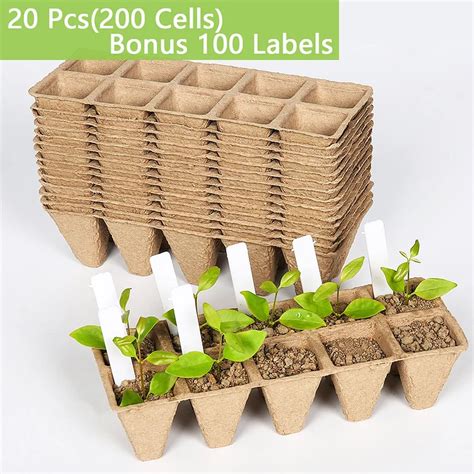 Set Cells Seedling Pots Start Trays With Drain Holes With