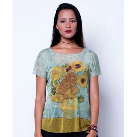 Camiseta Japão Doze girassóis numa jarra Van Gogh Aline Place