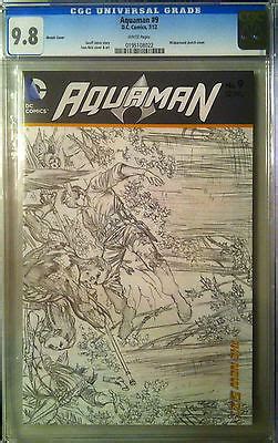 Aquaman New Series Sketch Wraparound Variant Cgc Geoff Johns