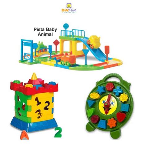 Kit Brinquedo Educativo Pista Carro Infantil Rel Gio Castelo Divplast