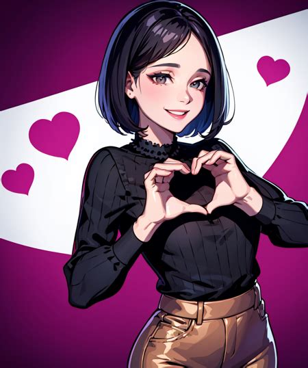 AI Art LoRA Model Heart Hands Pose PixAI