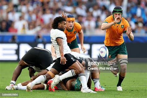 Simione Kuruvoli of Fiji clears the out of the ruck during the Rugby... News Photo - Getty Images