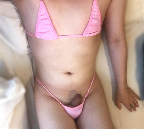 Do You Like Your Sissy In A Micro Bikini Pink Micro Bikini