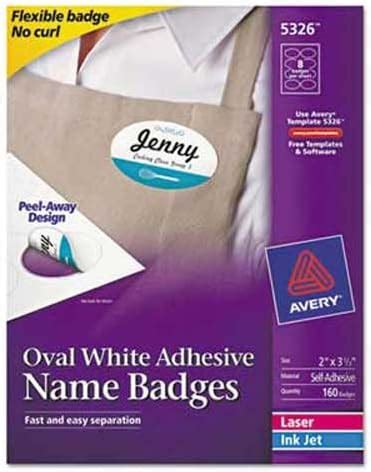 Amazon Avery Flexible Oval Self Adhesive Laser Inkjet Name Badge