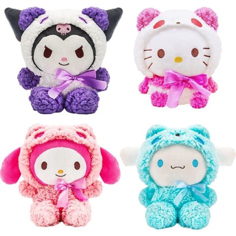 4pcs Kawaii Plush Toys 10 Inch Cute Kuromi Plush My Melody Plush