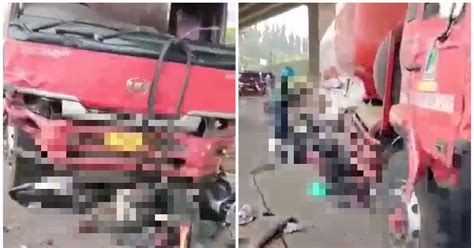 VIDEO Ibu Campak Anak Dari Motosikal Elak Dirempuh Lori Treler