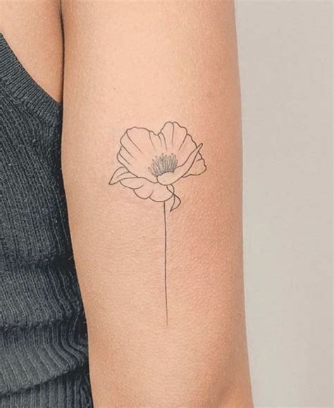 Minimal Poppy Tattoo Tatouage D Licat Coquelicot Tatouage Tatouage