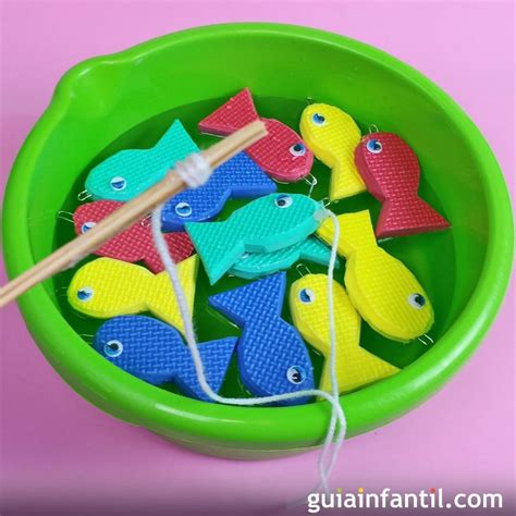 Juego pesca el pez Manualidades para niños Juegos de pesca para