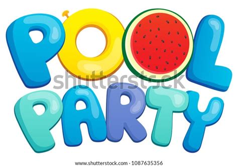 Pool Party Sign Theme 1 Eps10 Stock Vector Royalty Free 1087635356