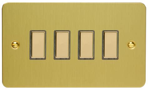 Varilight Ultraflat V Pro Multi Point Brushed Brass Gang Tactile