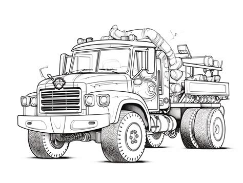 Detailed Tow Truck Mandala Art Coloring Page