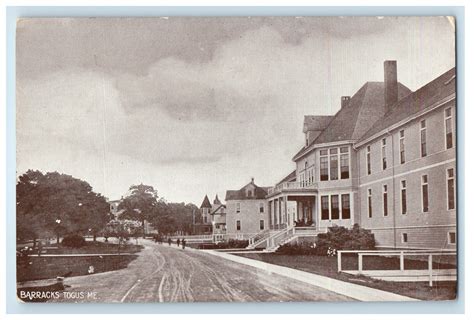 C1940s View Of Buildings Barracks Togus Maine Me Vintage Unposted